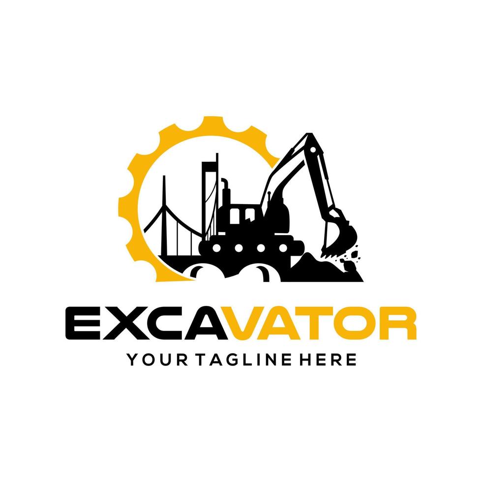 Excavator logo designs vector template