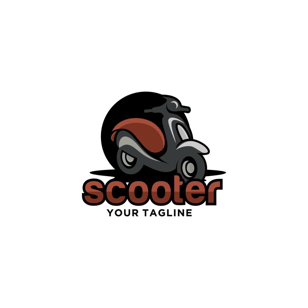 plantilla de vector de diseño de logotipo de scooter