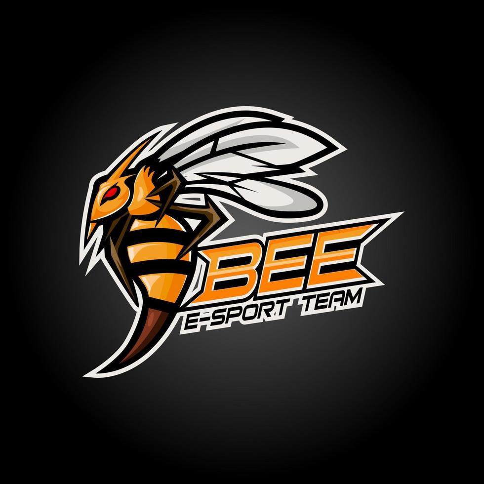 Ilustración de vector de diseño de logotipo de mascota de esport de abeja enojada