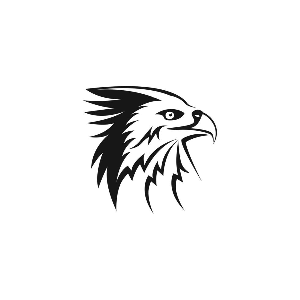 Eagle vector silhouette, tribal abstract illustration