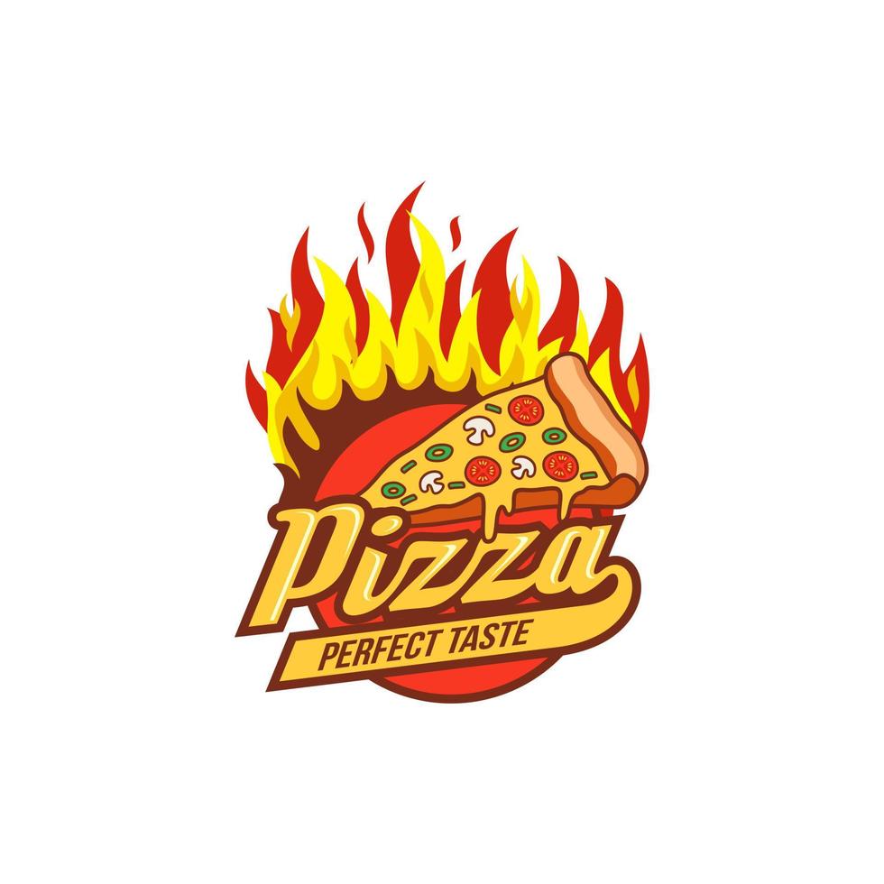 Pizza logo design template vector illustration