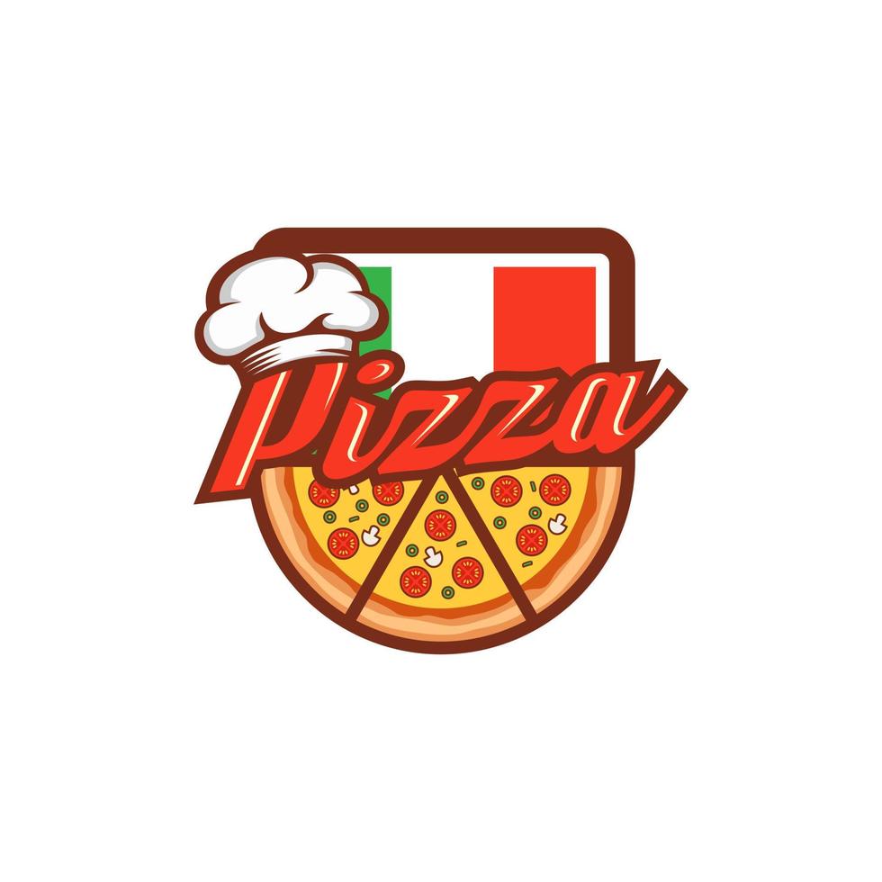 Pizza logo design template vector illustration