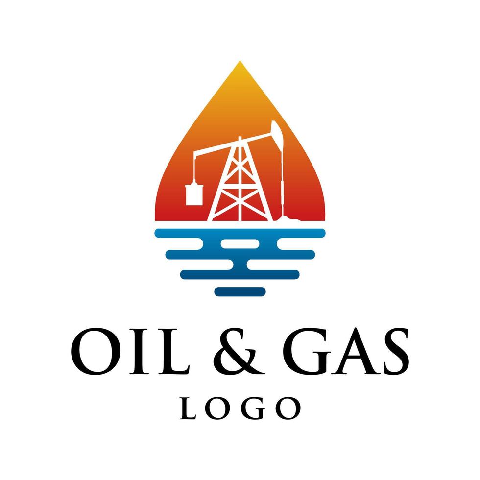 plantilla de logotipo de la industria del petróleo y el gas vector