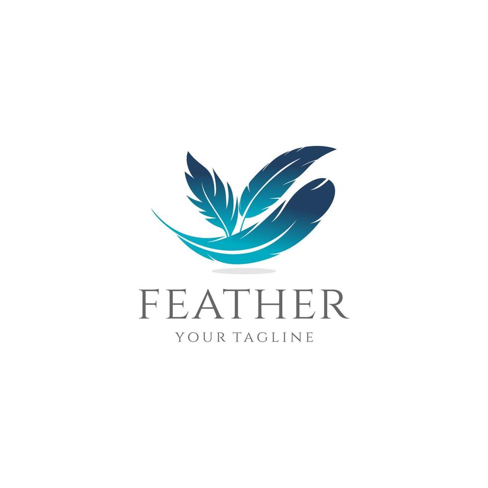 Quill Feather Pen Logo Elegant design vector template. Law, Legal, Lawyer, Copywriter, Writer. Stationary Logotype concept icon