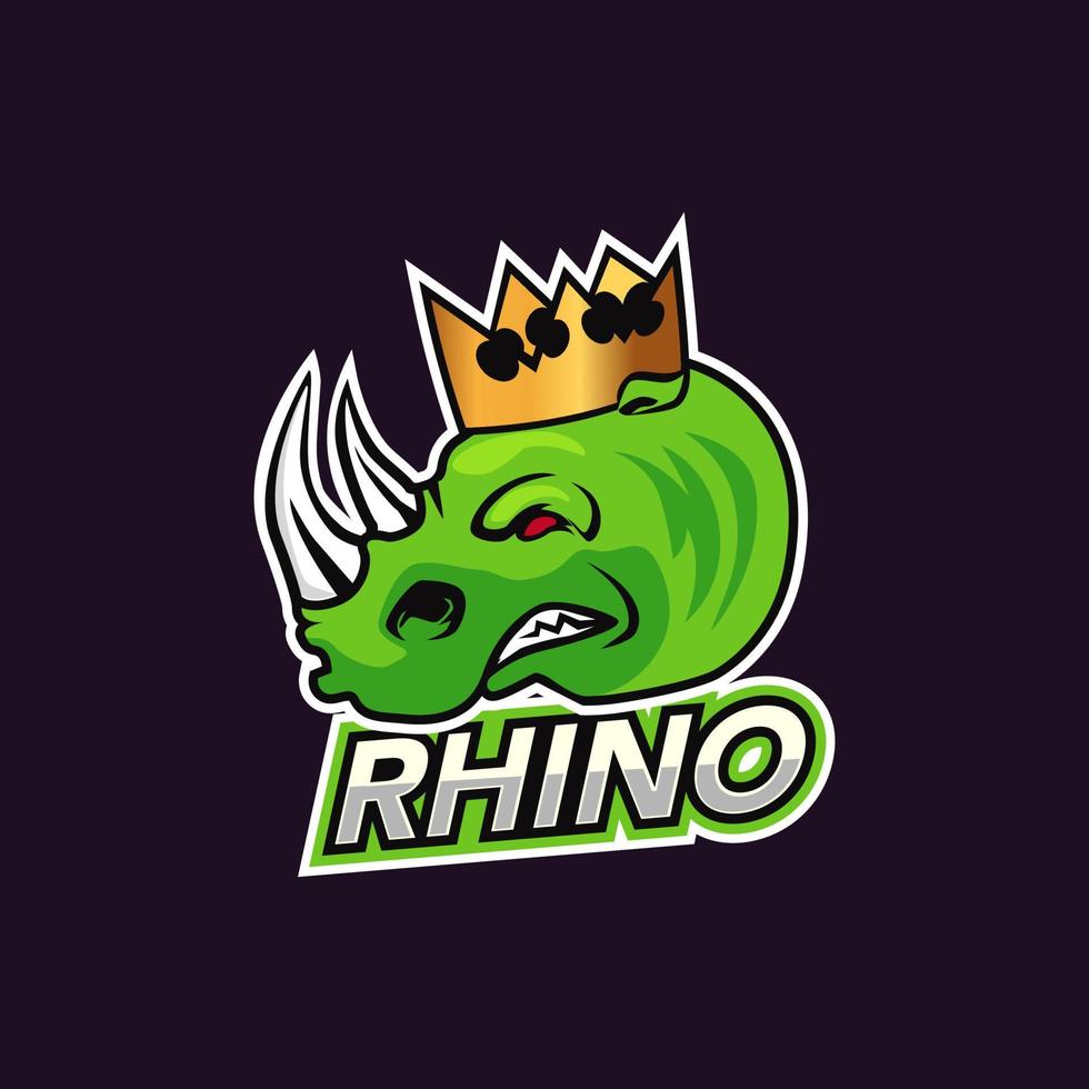 Rhino mascot. Vector illustration, sport logo template.