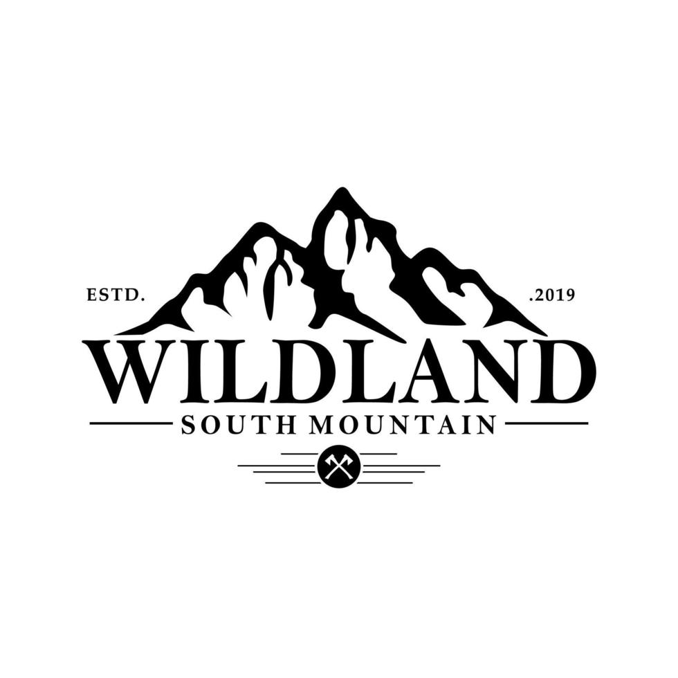 Vintage Mountain Logo Design Vector Template