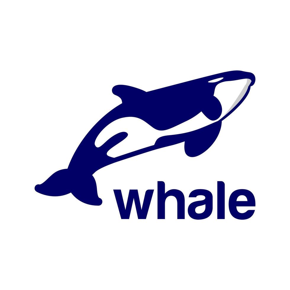 Blue Whale Modern Logo Design Vector Template