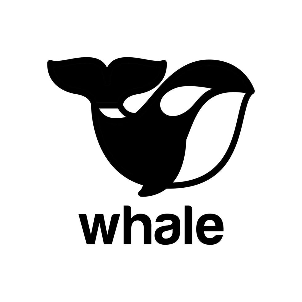 plantilla de vector de diseño de logotipo moderno de ballena azul