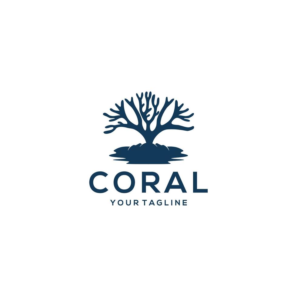 plantilla de vector de diseño de icono de logotipo de coral