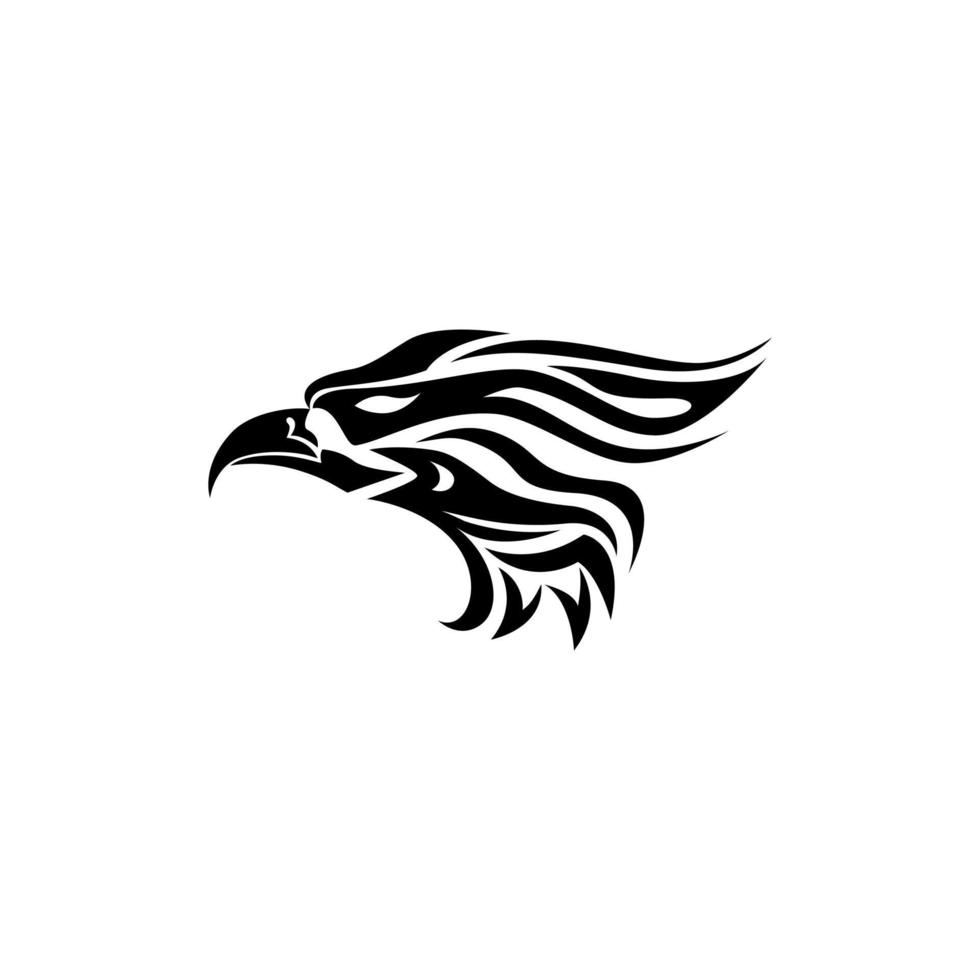 Eagle vector silhouette, tribal abstract illustration