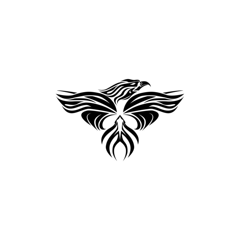 silueta vectorial de águila, ilustración abstracta tribal vector