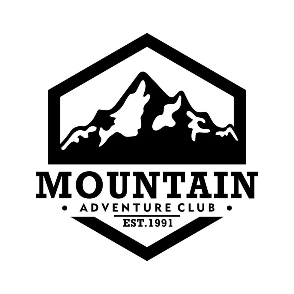 plantilla de vector de diseño de logotipo de montaña vintage