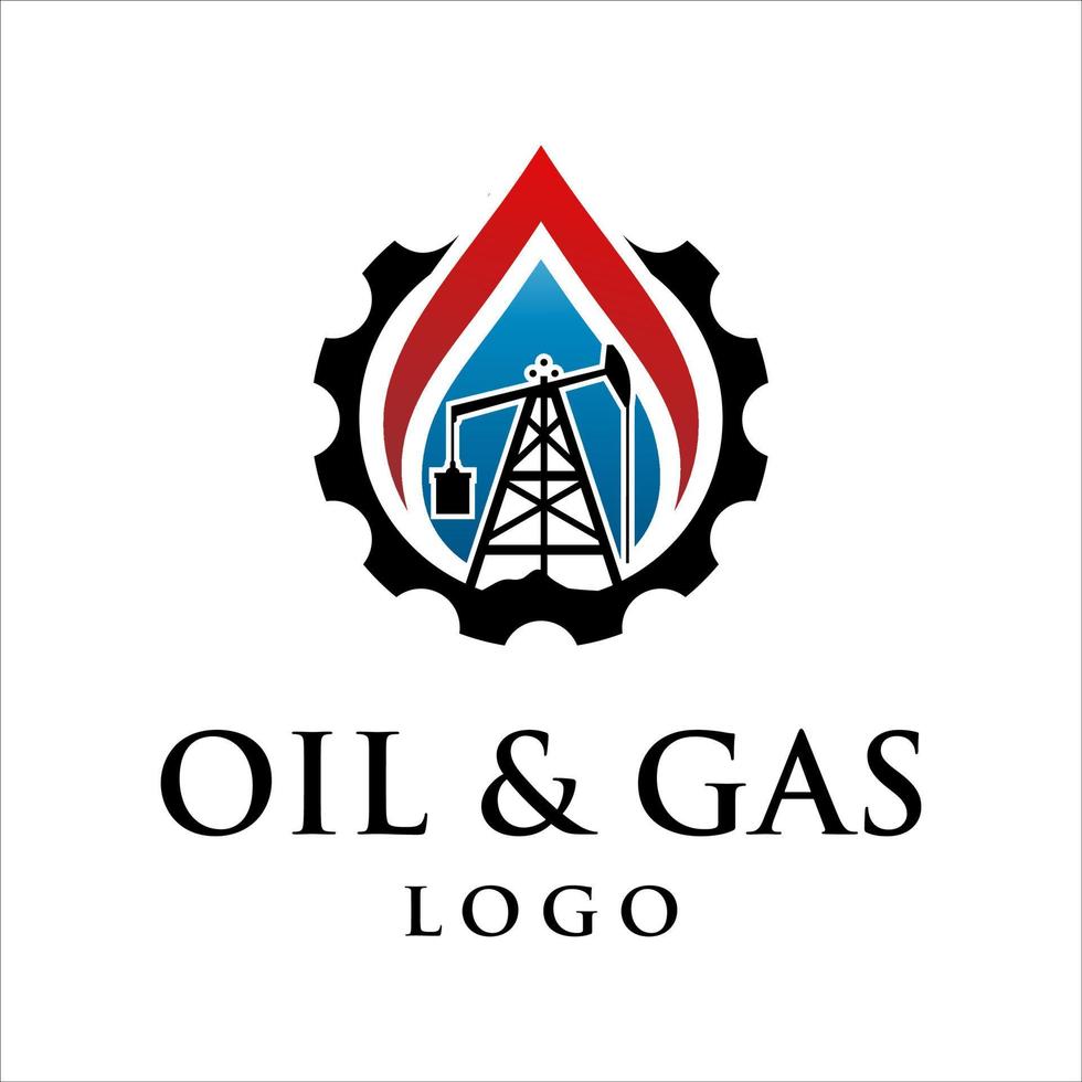 plantilla de logotipo de la industria del petróleo y el gas vector