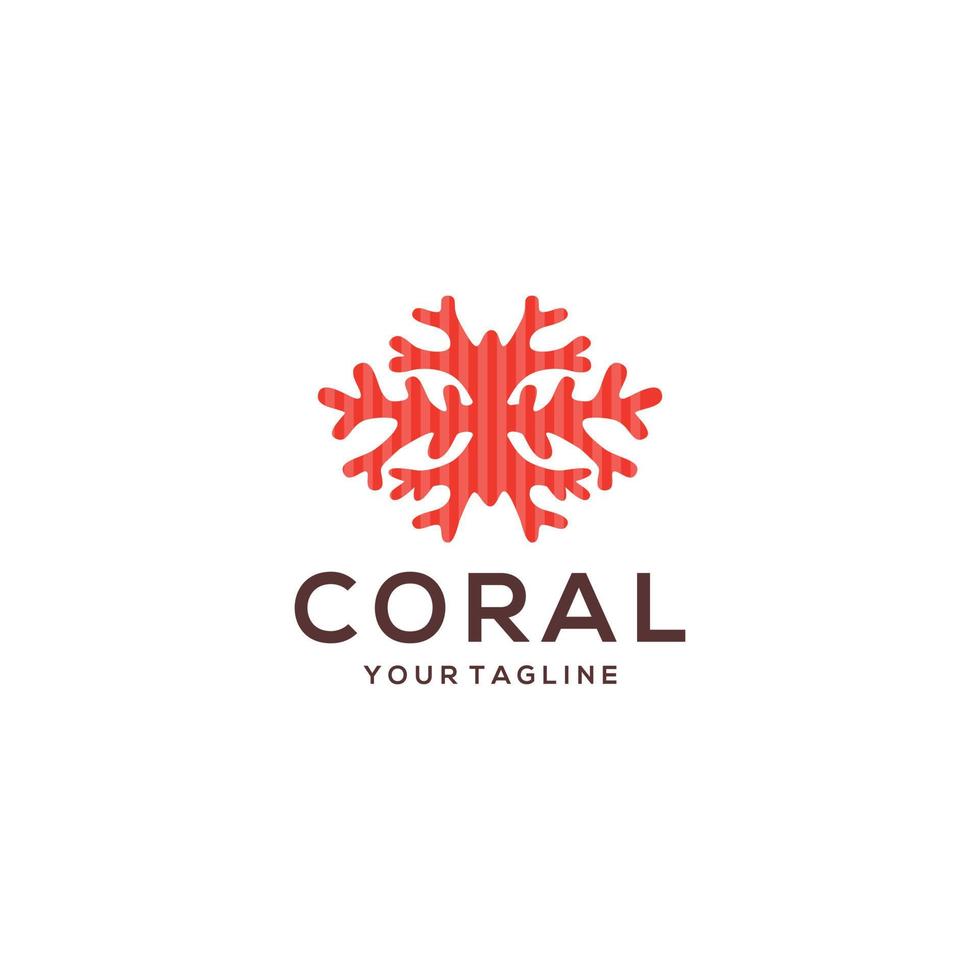 plantilla de vector de diseño de icono de logotipo de coral