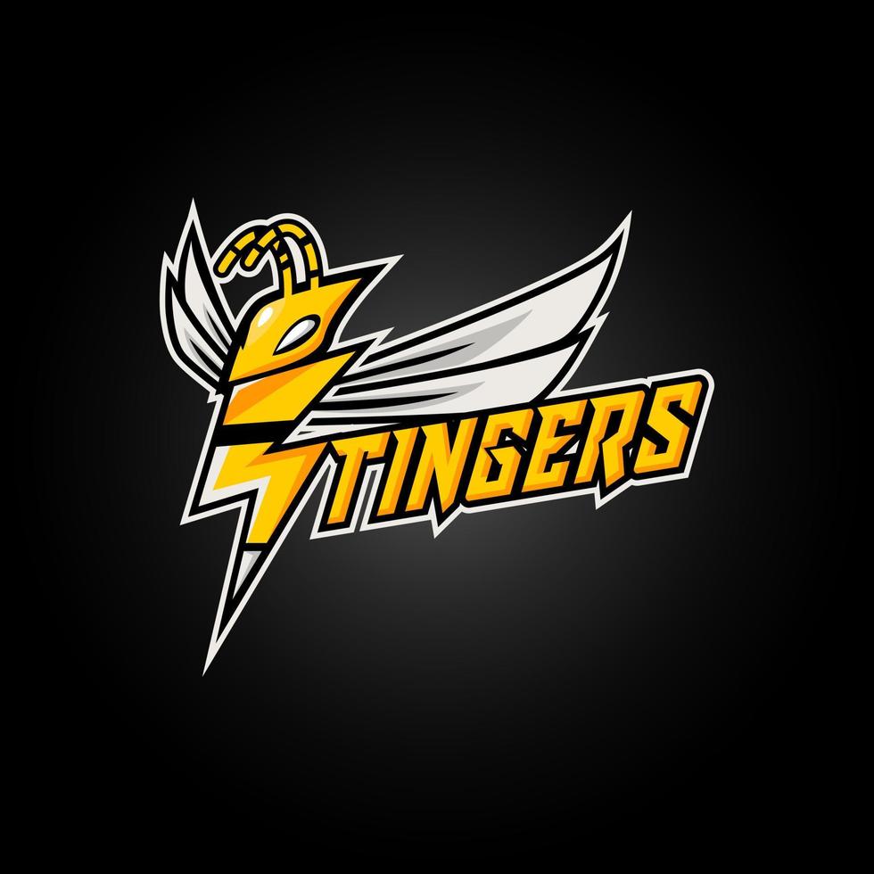Angry bee esport mascot logo design vector illustration