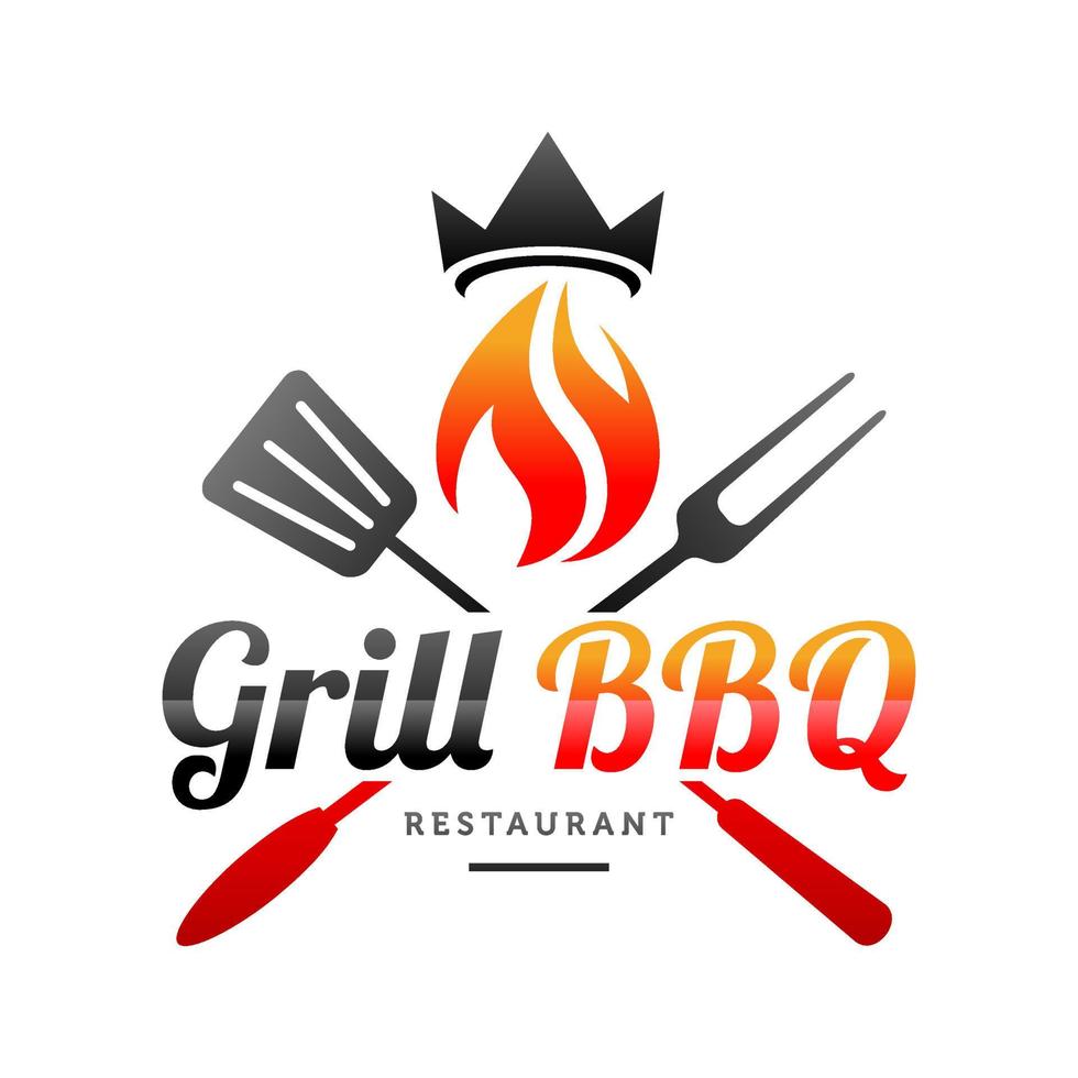 plantilla de vector de diseño de logotipo de parrilla caliente