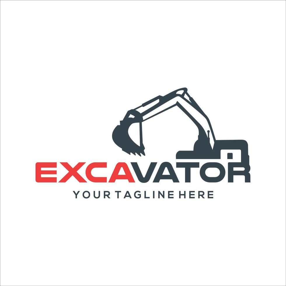 plantilla de vector de diseños de logotipo de excavadora