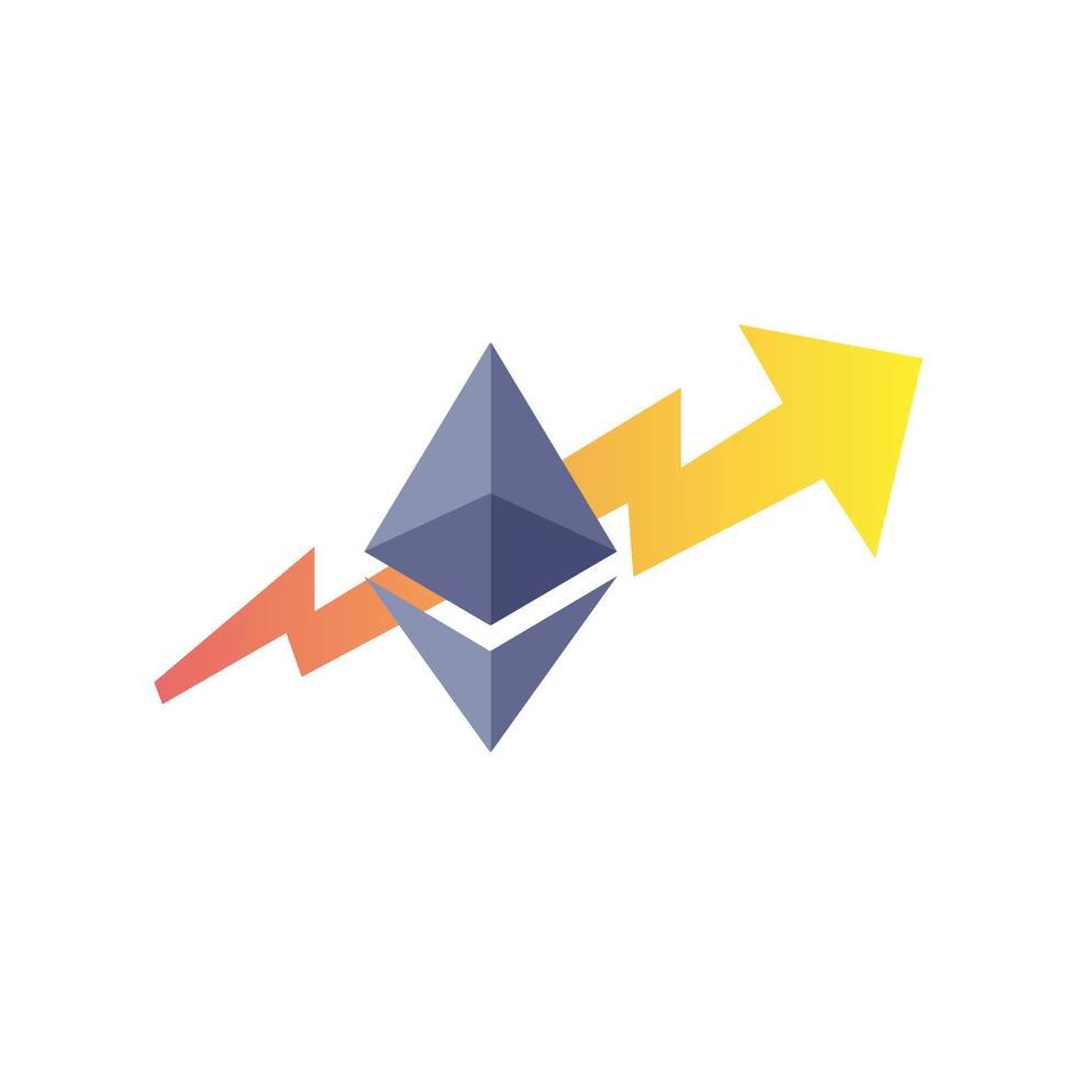 ethereum chart increase design illustration vector