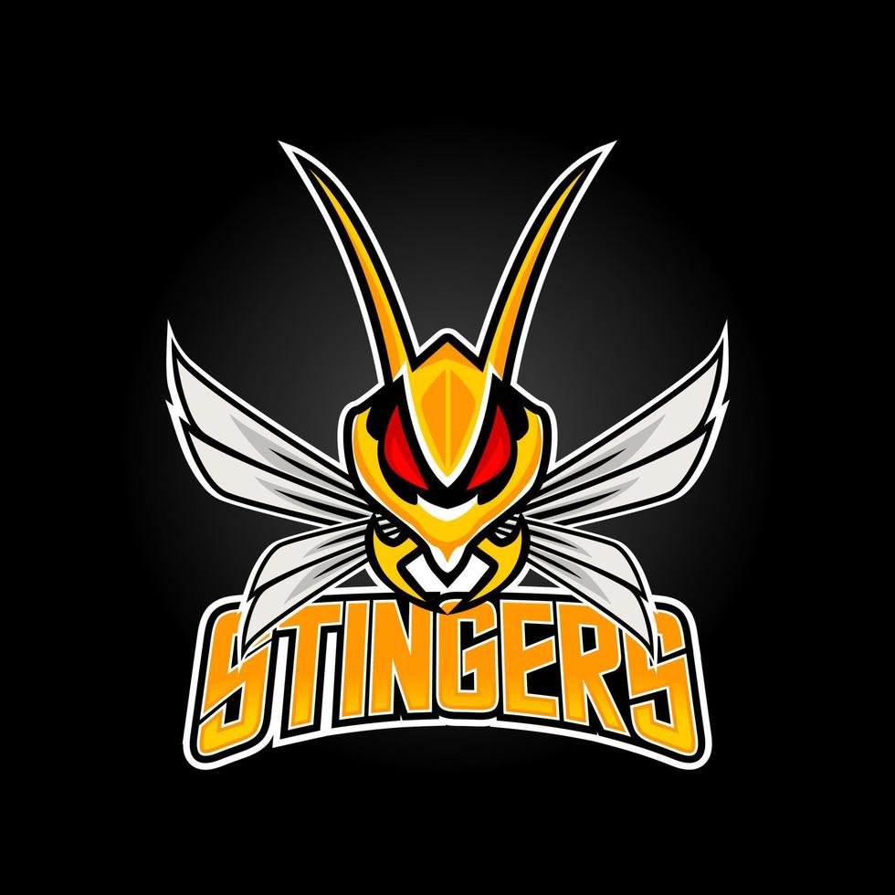 Angry bee esport mascot logo design vector illustration