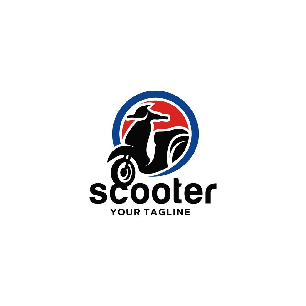 plantilla de vector de diseño de logotipo de scooter