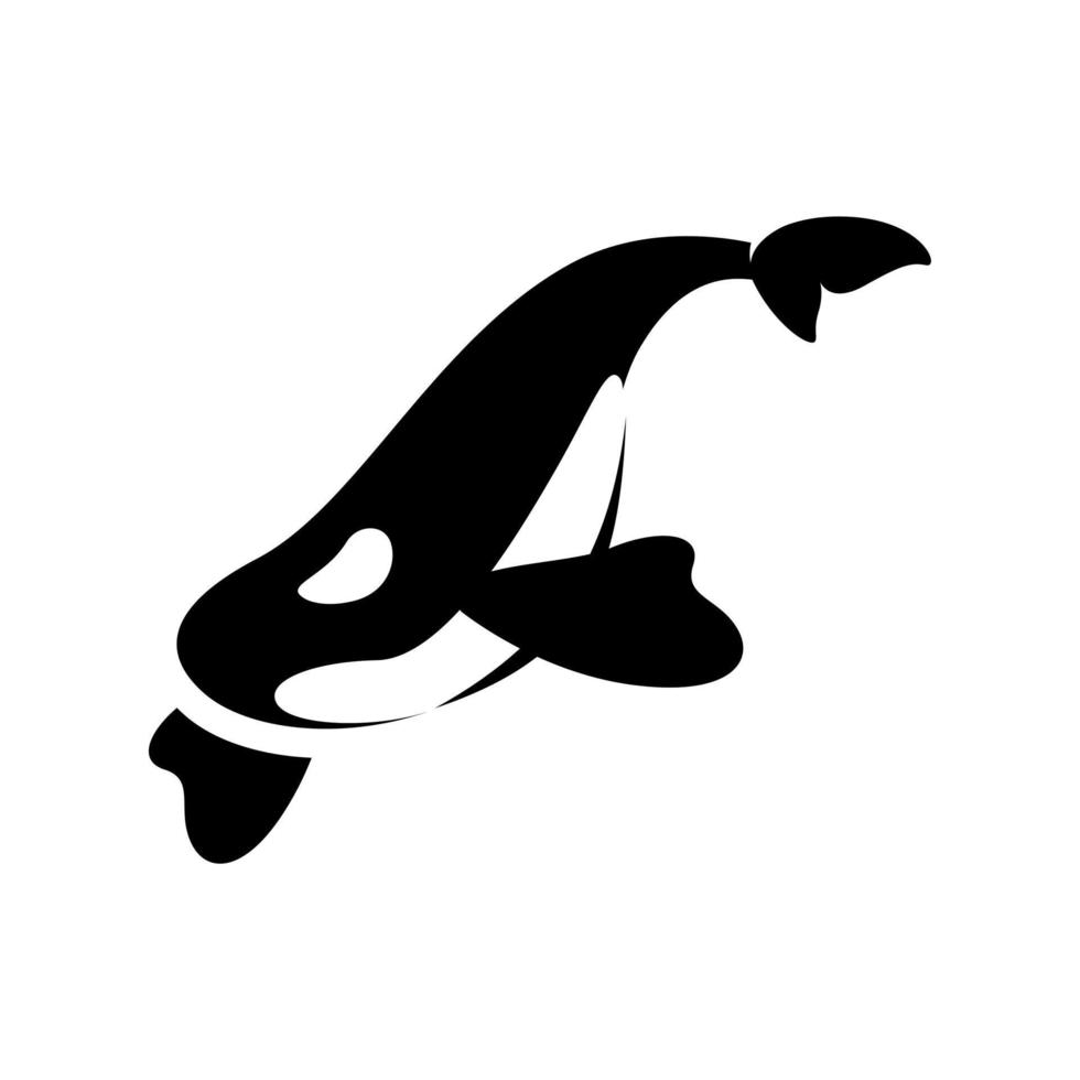 plantilla de vector de diseño de logotipo moderno de ballena azul