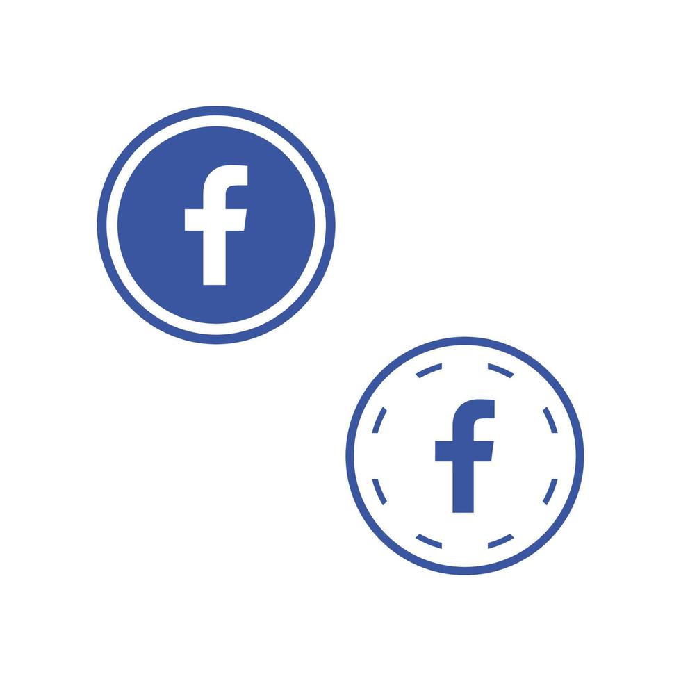 Facebook round icons vector