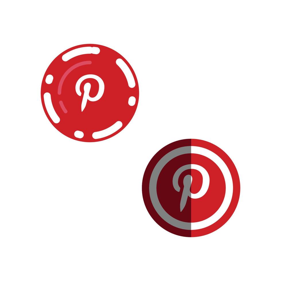 iconos redondos de pinterest vector