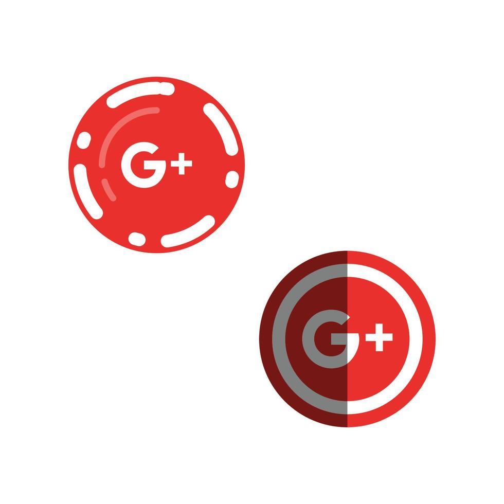 Google plus round icons vector