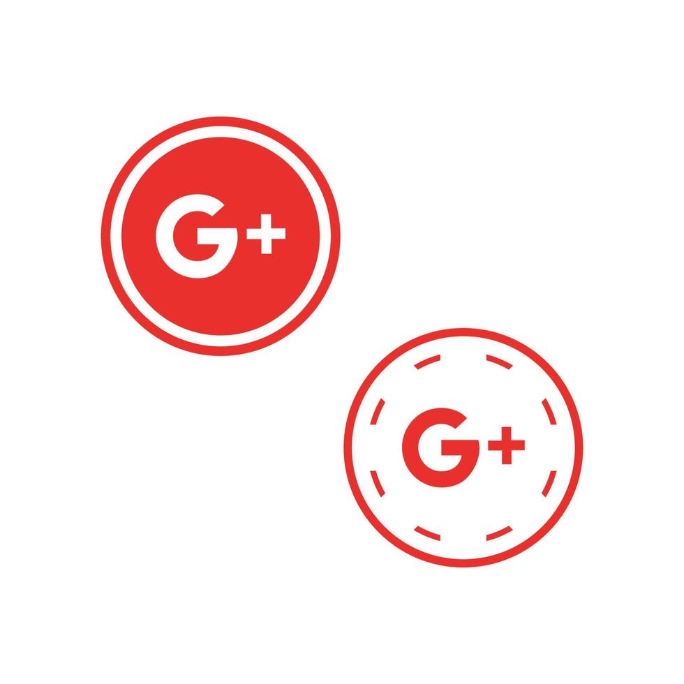 Google plus icon set vector