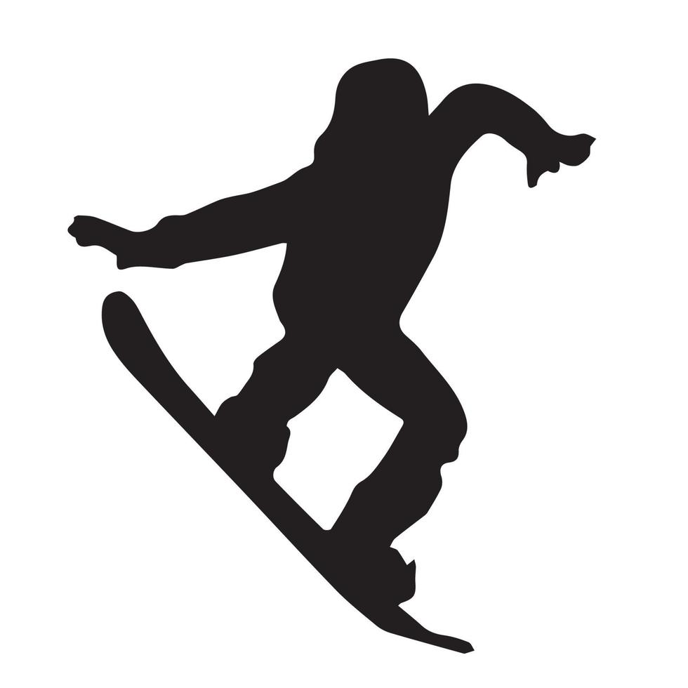 arte de silueta de snowboard vector