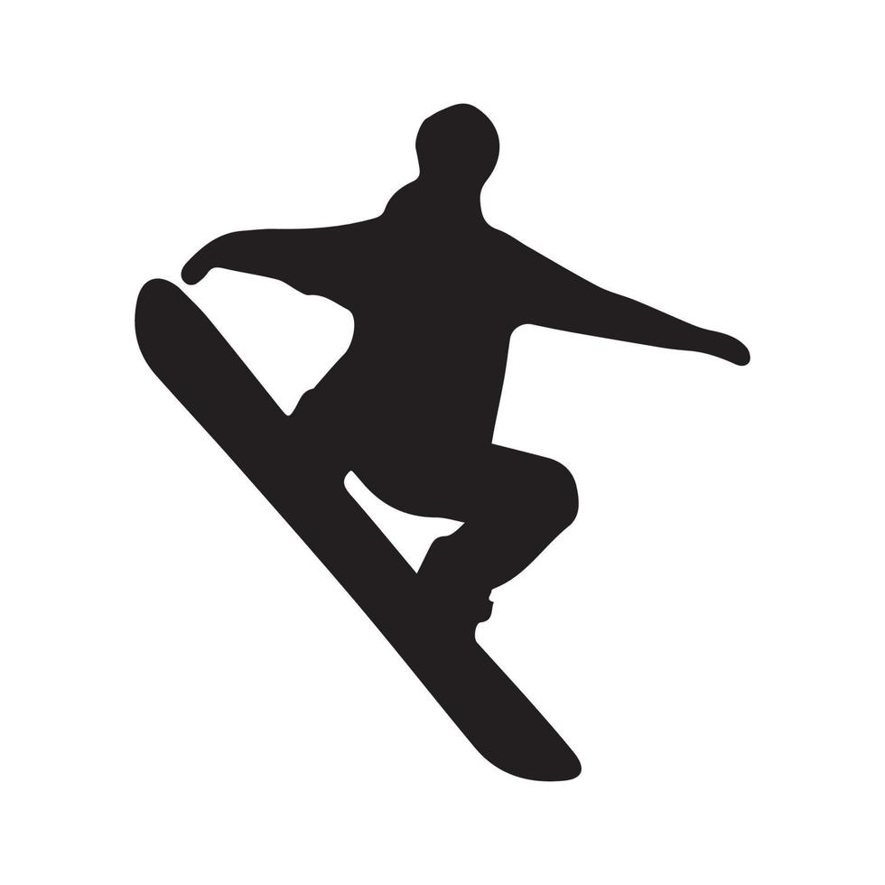 arte de silueta de snowboard vector