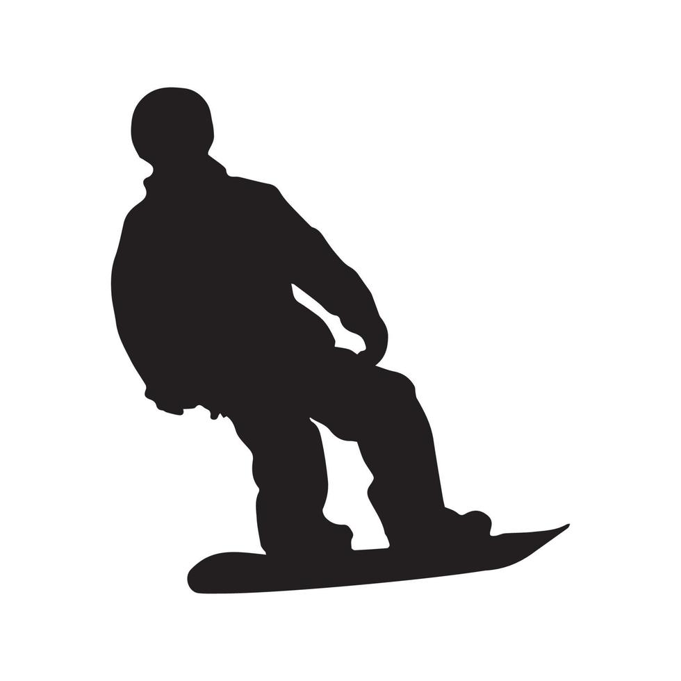 arte de silueta de snowboard vector