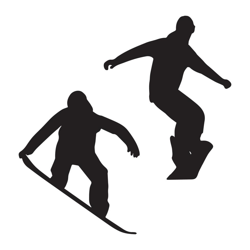arte de silueta de snowboard vector