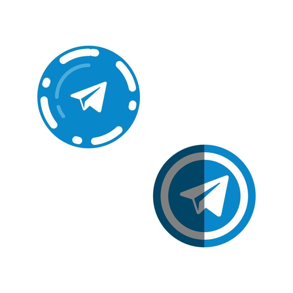 iconos redondos de telegramas vector