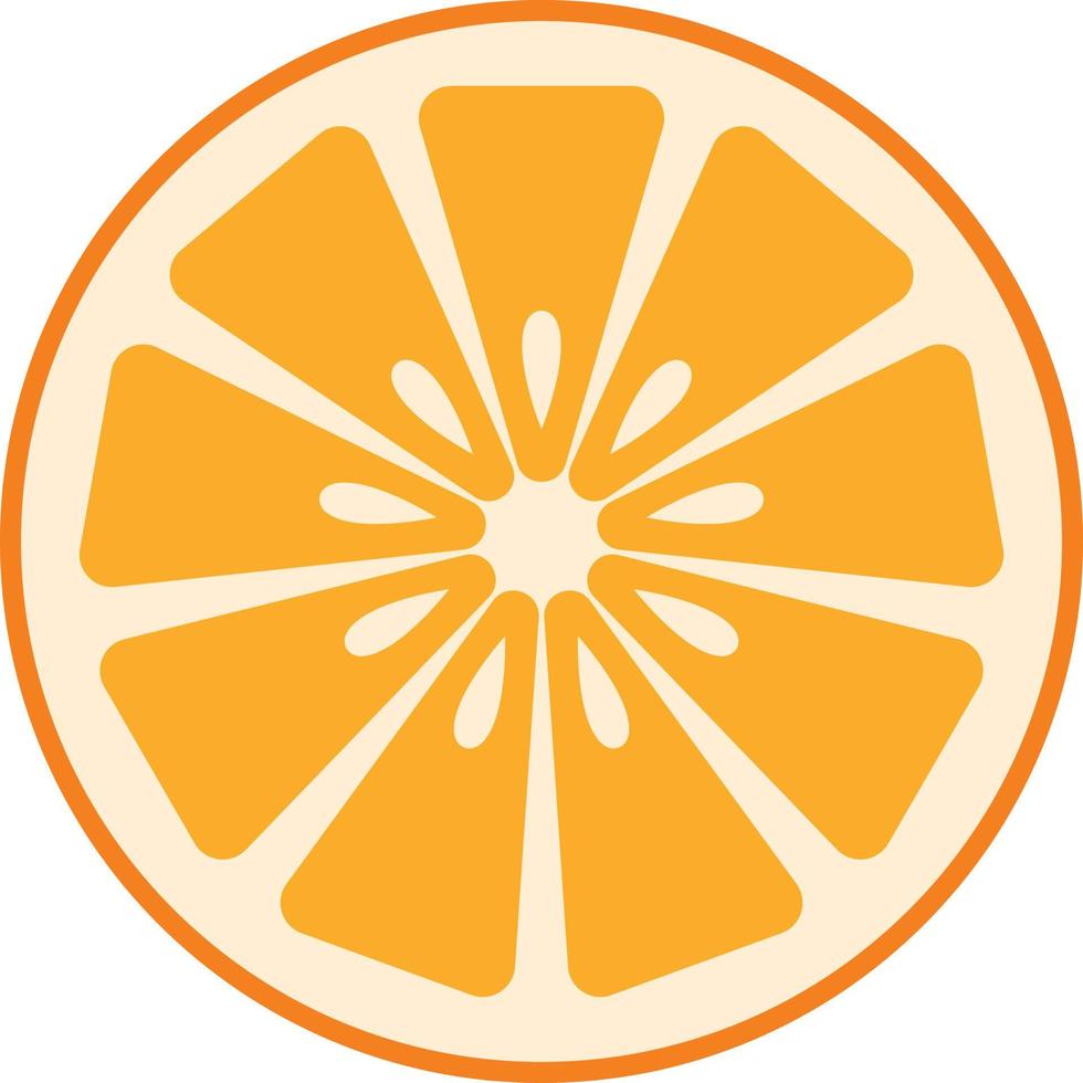 Orange slice icon flat vector