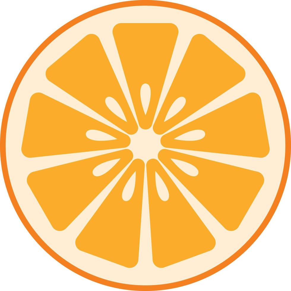 Orange slice icon flat vector