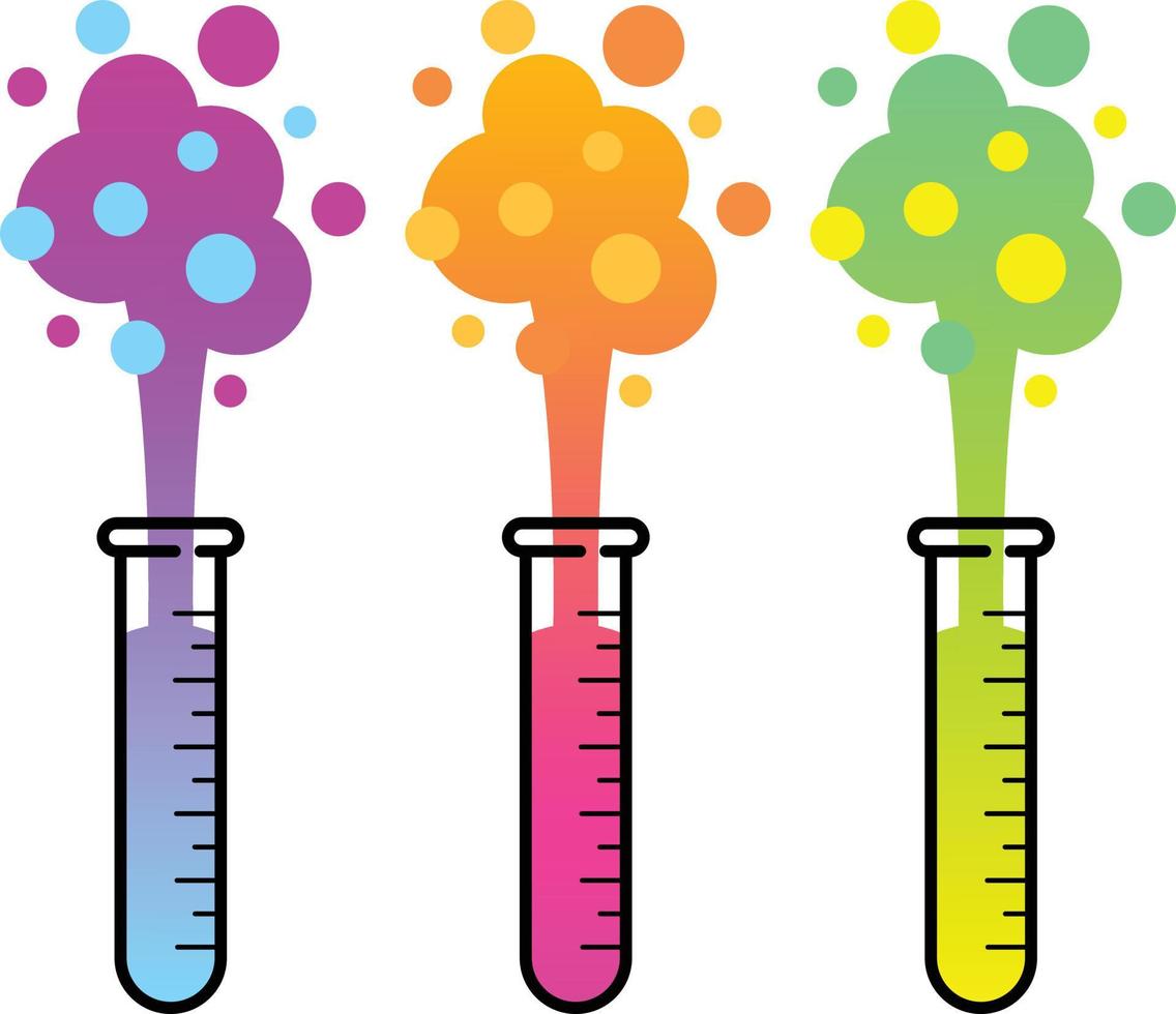 Chemical explosion or reaction on a test tube icon vector