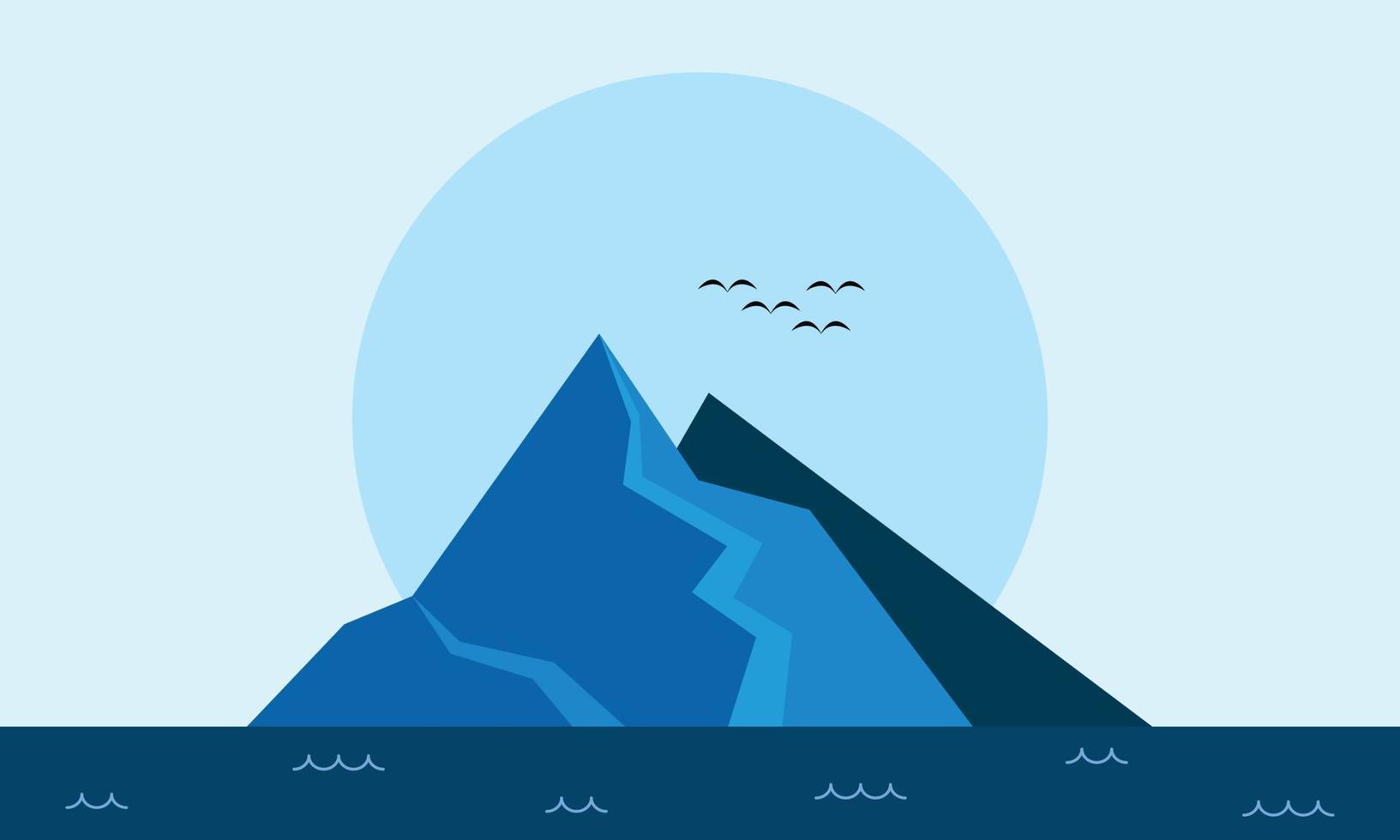 Mountain and sea background template landscape vector