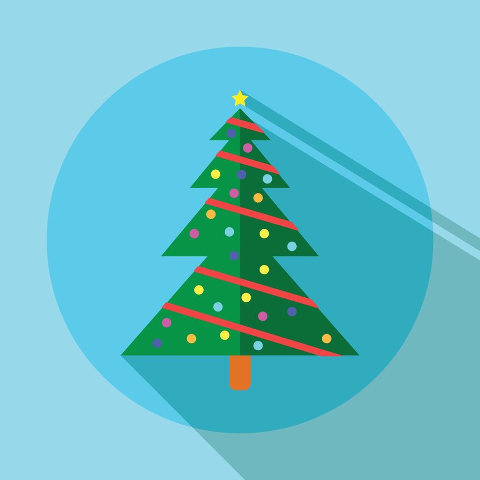 diseño de vector plano de icono de árbol de navidad