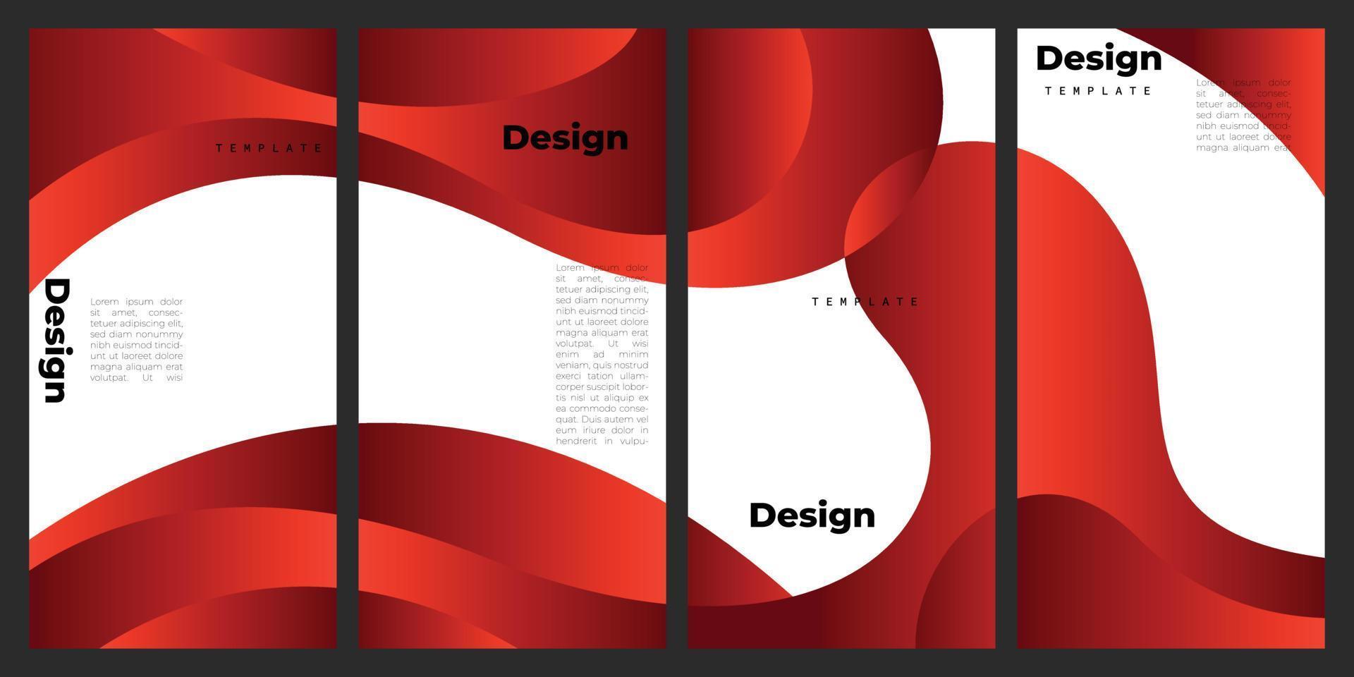 wavy red background layer template copy space set vector