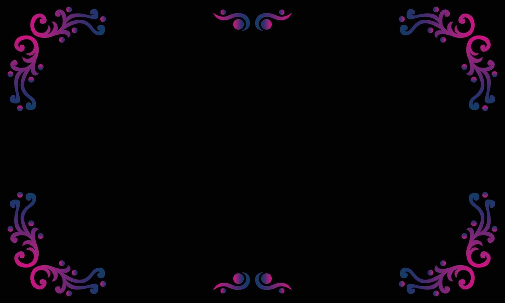 Floral oranament on a dark background for copy space vector