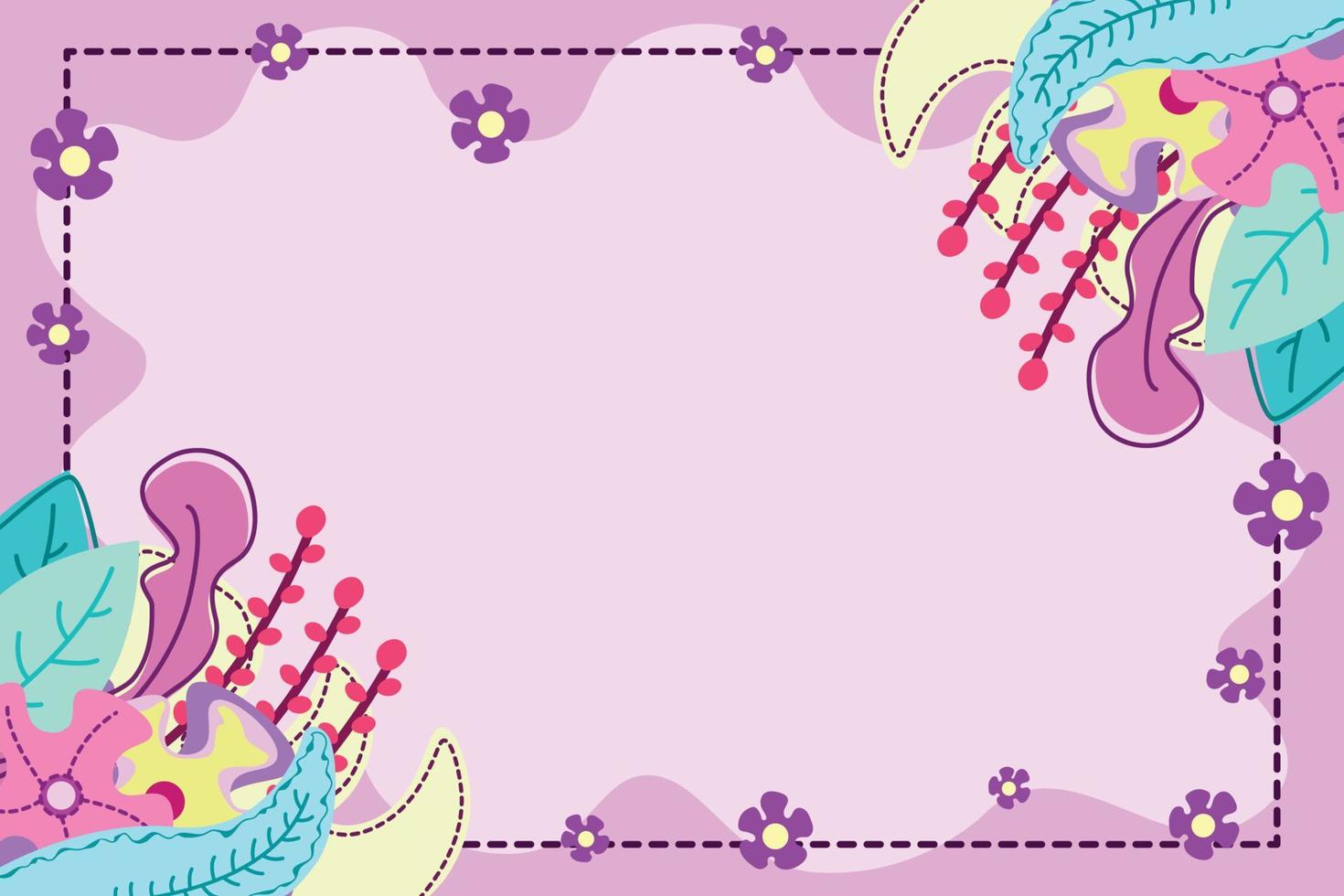 Floral background template for copy space, banner, presentation page, or poster vector