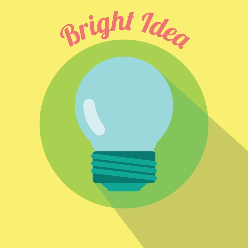 Bright idea background template with lamp icon vector