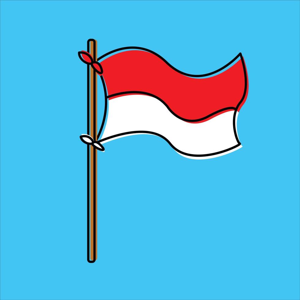 Indonesian flag simple icon vector