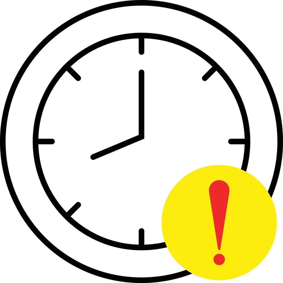 icono de tiempos, reloj con signo de exclamación.eps vector