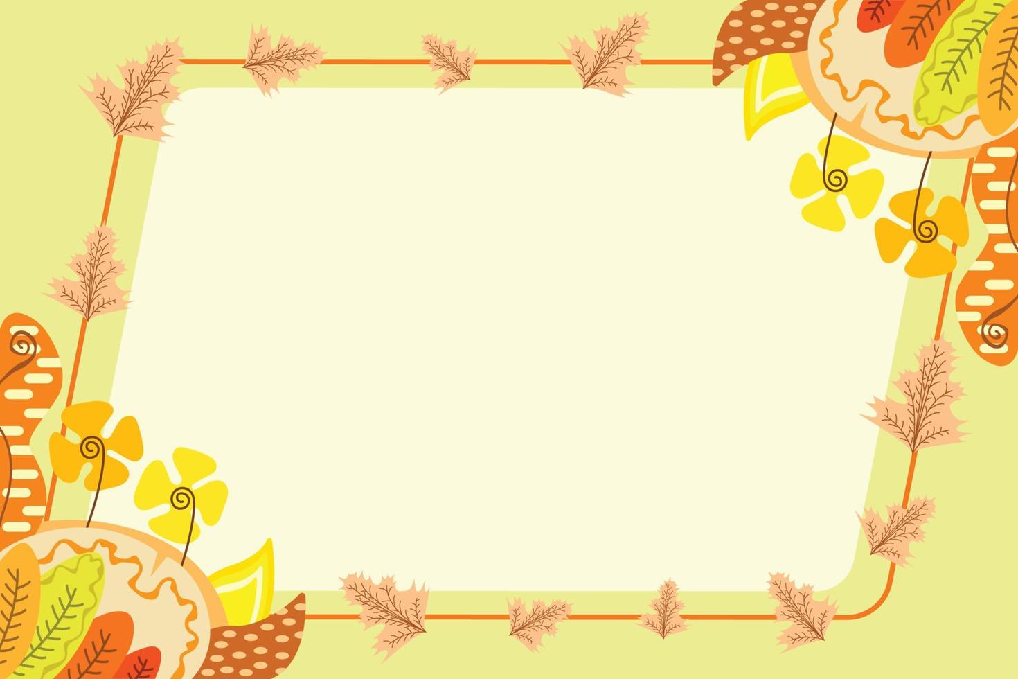 Floral autumn fall background template copy space for banner, poster, or presenation page vector