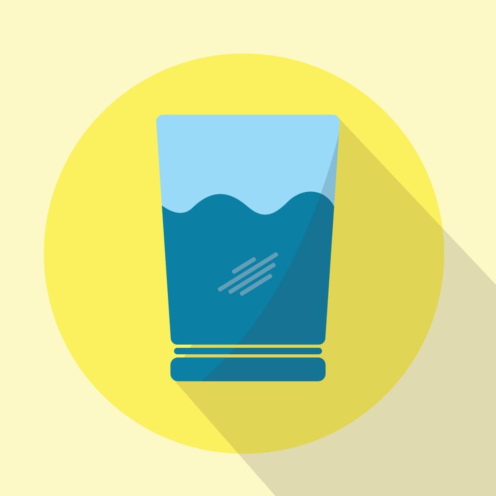 un vaso de agua simple icono vector