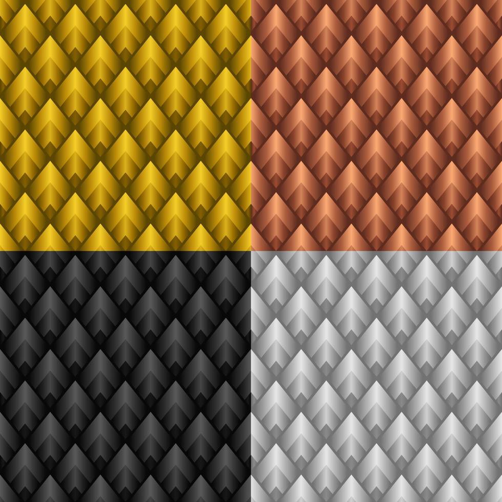 Seamless Geometric Pattern Metallic Color Triangle Shape vector