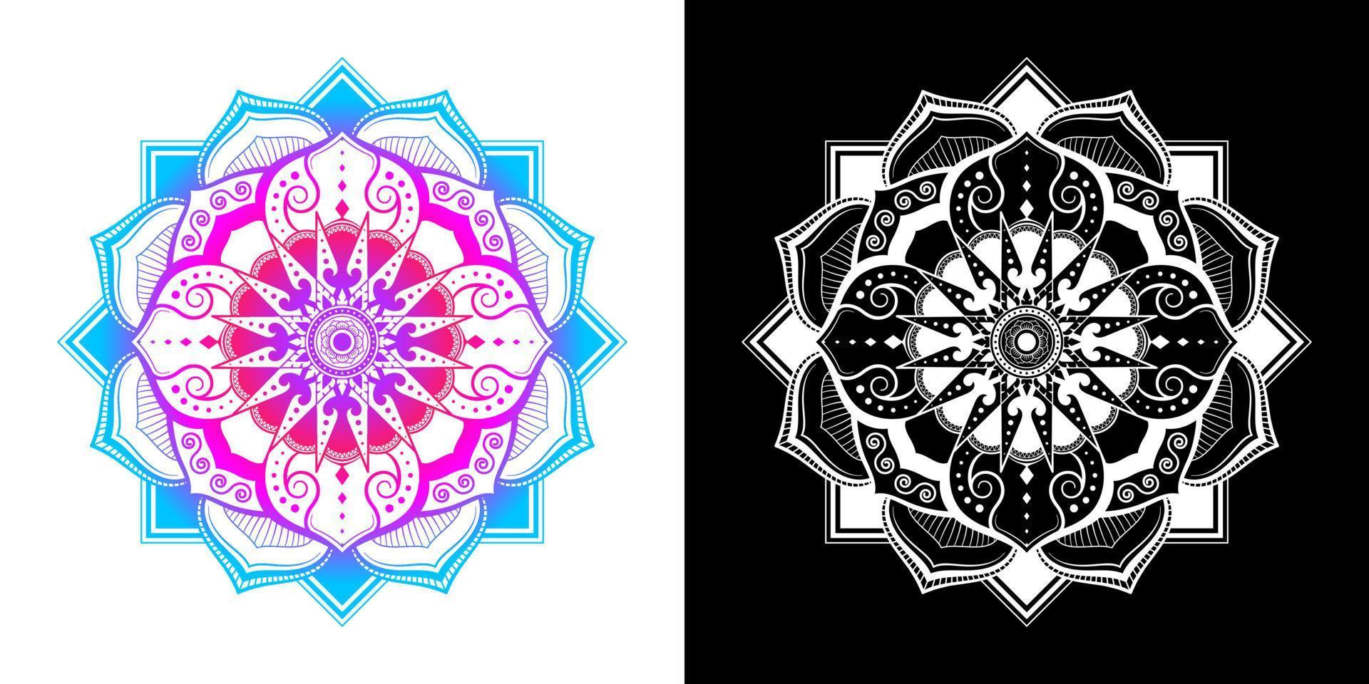 Mandala Style Applied Thai Art Flower Petals vector