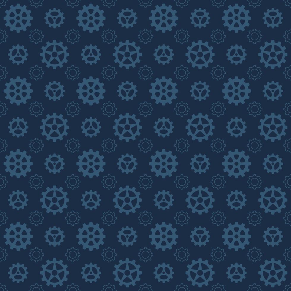 Vector Seamless Pattern Illustration Of Gear Mechanisms.